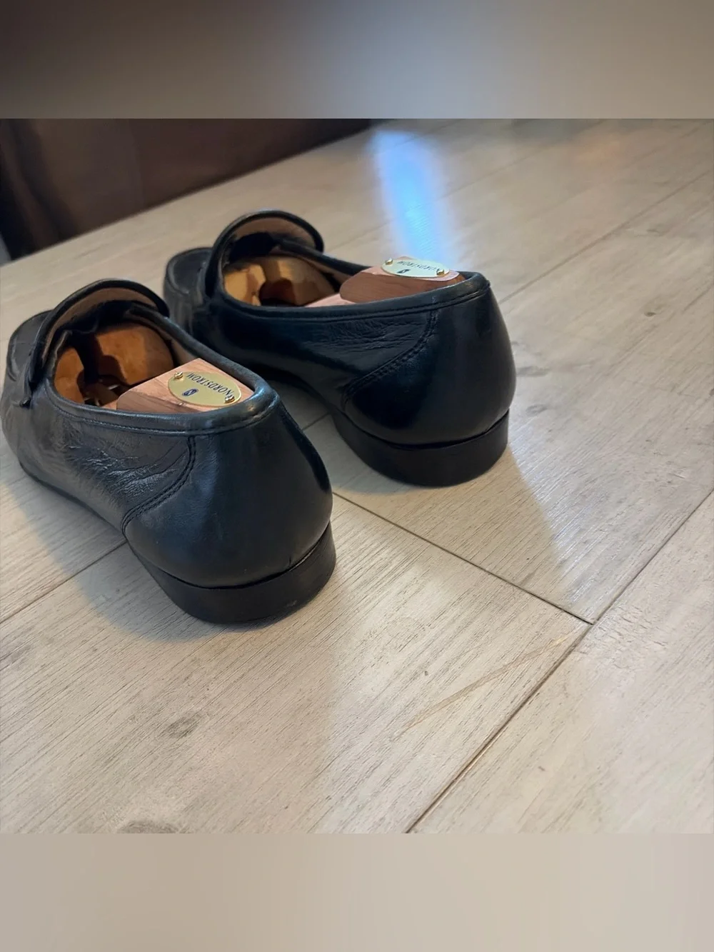Bruno Magli Black Leather Penny Loafers